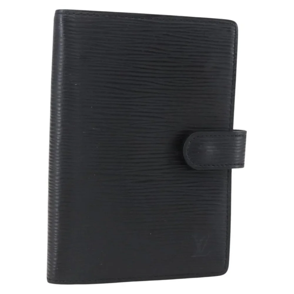 LOUIS VUITTON Epi Agenda PM Day Planner Cover Black R20052 LV Auth BA8370